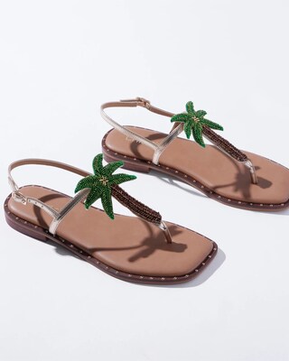 Beaded Palm Thong Sandals