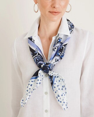 Silk Paisley-Print Scarf with Bag