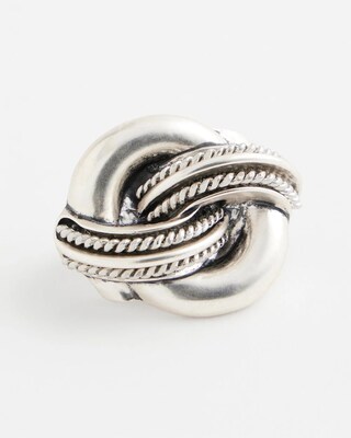 Silvertone Knot Scarf Ring click to view larger image.