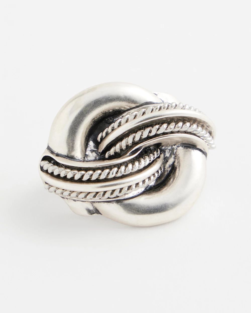 Silvertone Knot Scarf Ring