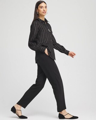 Crepe Side-Zip Tapered Ankle Pants click to view larger image.