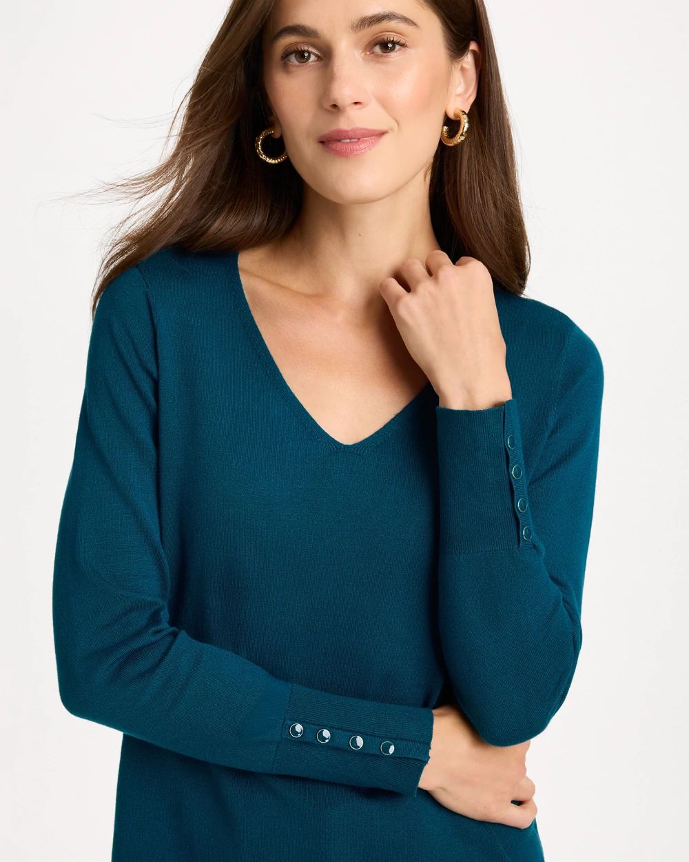 Ella V-Neck Pullover Sweater click to view larger image.