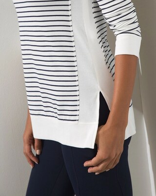 Zenergy French Terry Stripe Rib Mix Tunic