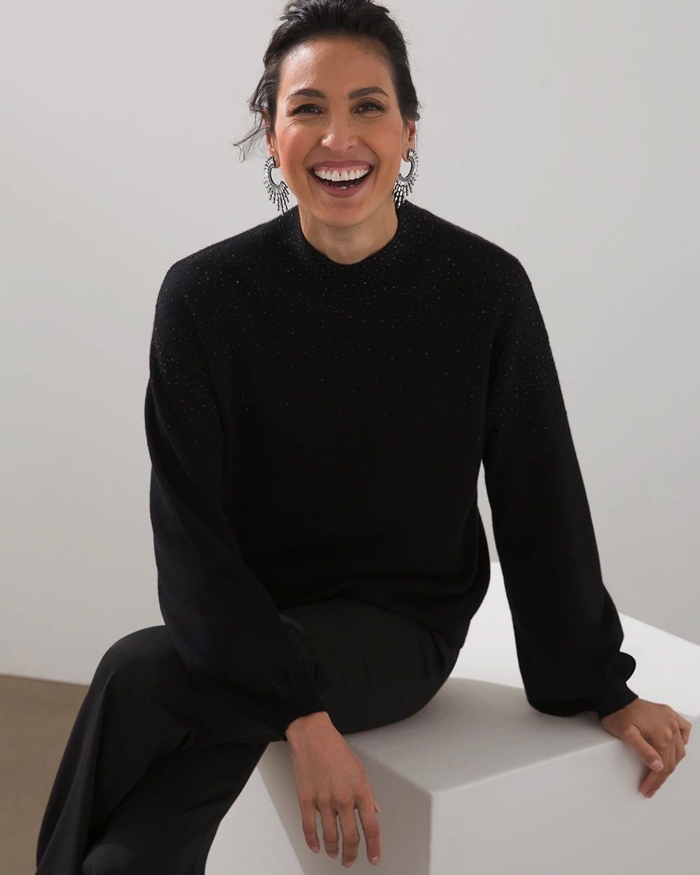 Black Label Go Beaded Cashmere Sweater