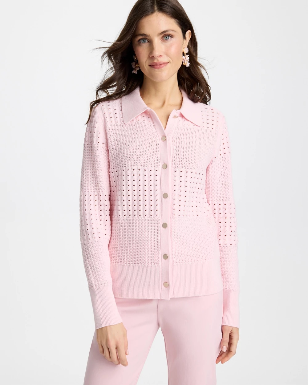 Textured Button-Front Cardigan, photo 1 of 5