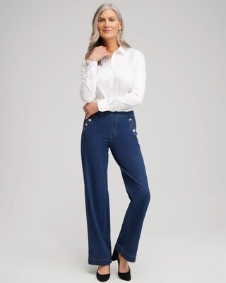 Pull-on Wide Leg Jeans
