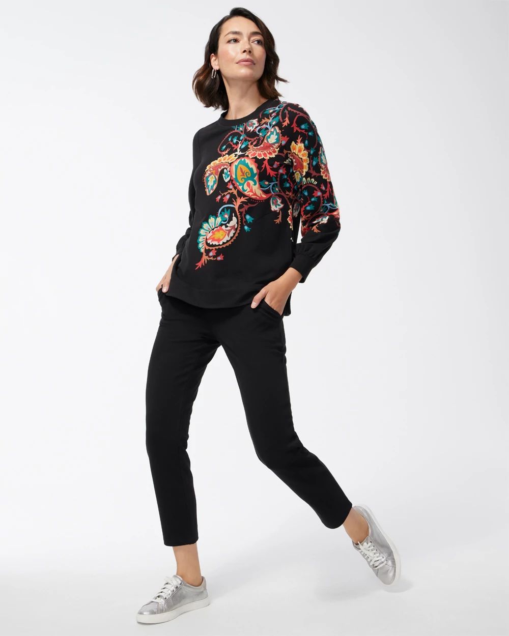 Zenergy French Terry Paisley Sweatshirt