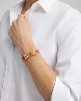 Chico's Click Wood Bangle Bracelet