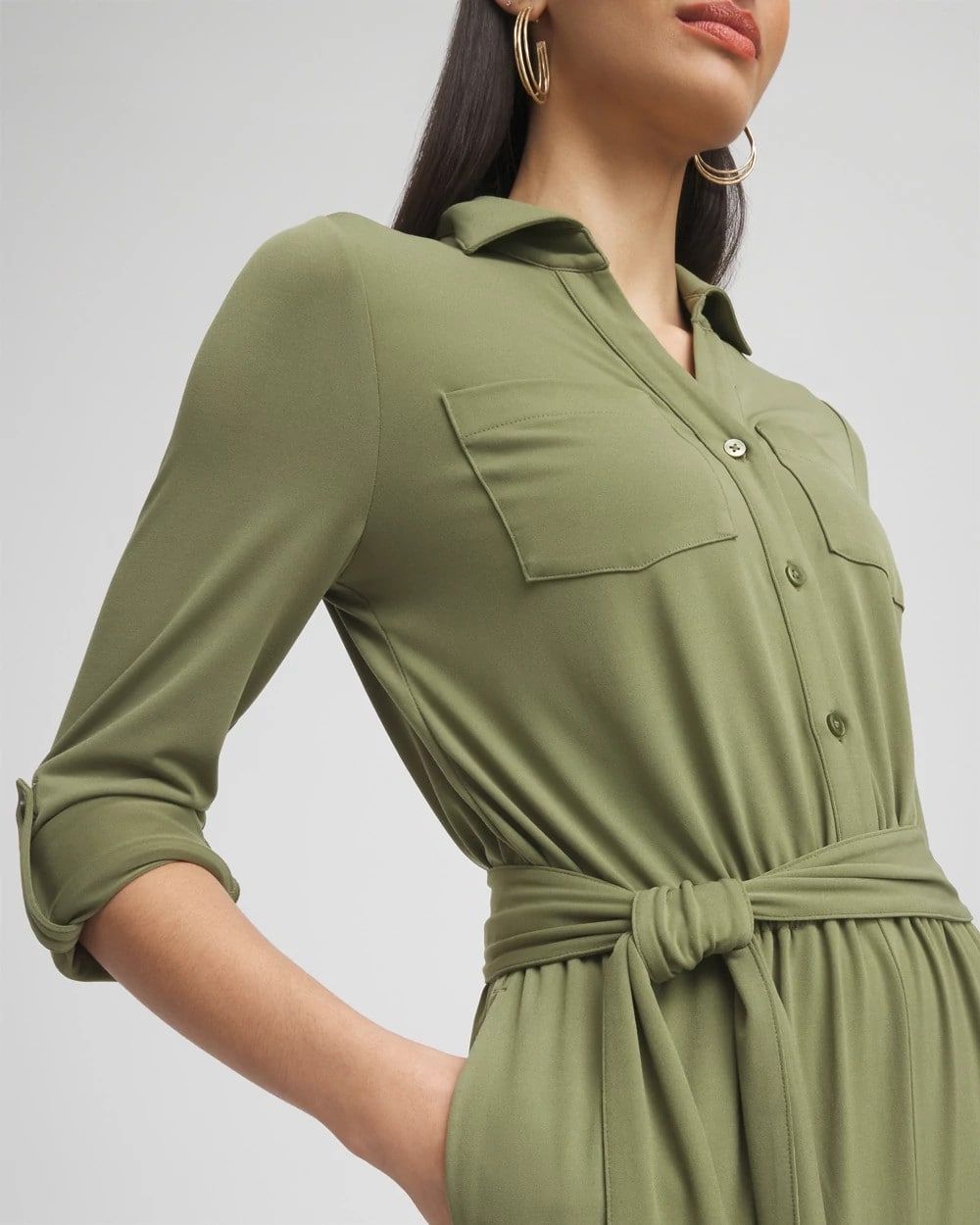 Belted Jersey Maxi Jumpsuit