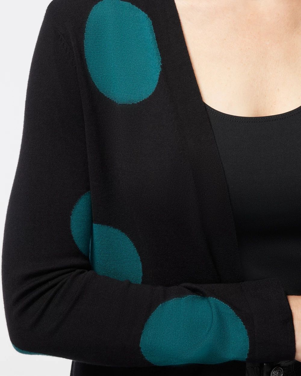 Spun Rayon Polka Dot Midi Cardigan