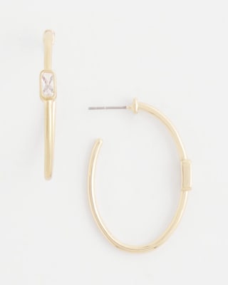 Gold Oval Hoop Earrings