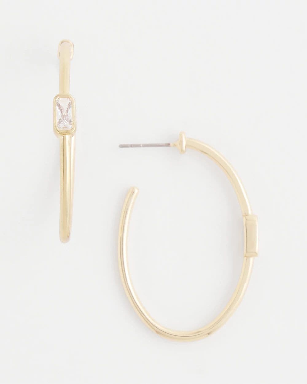 Gold Oval Hoop Earrings