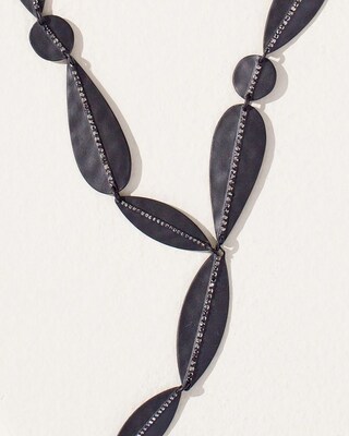 Black Glitz Y-Necklace