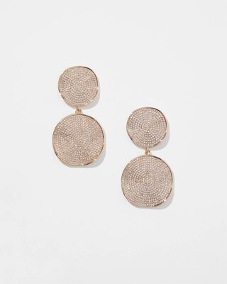 Gold Tone Pavé Drop Earrings