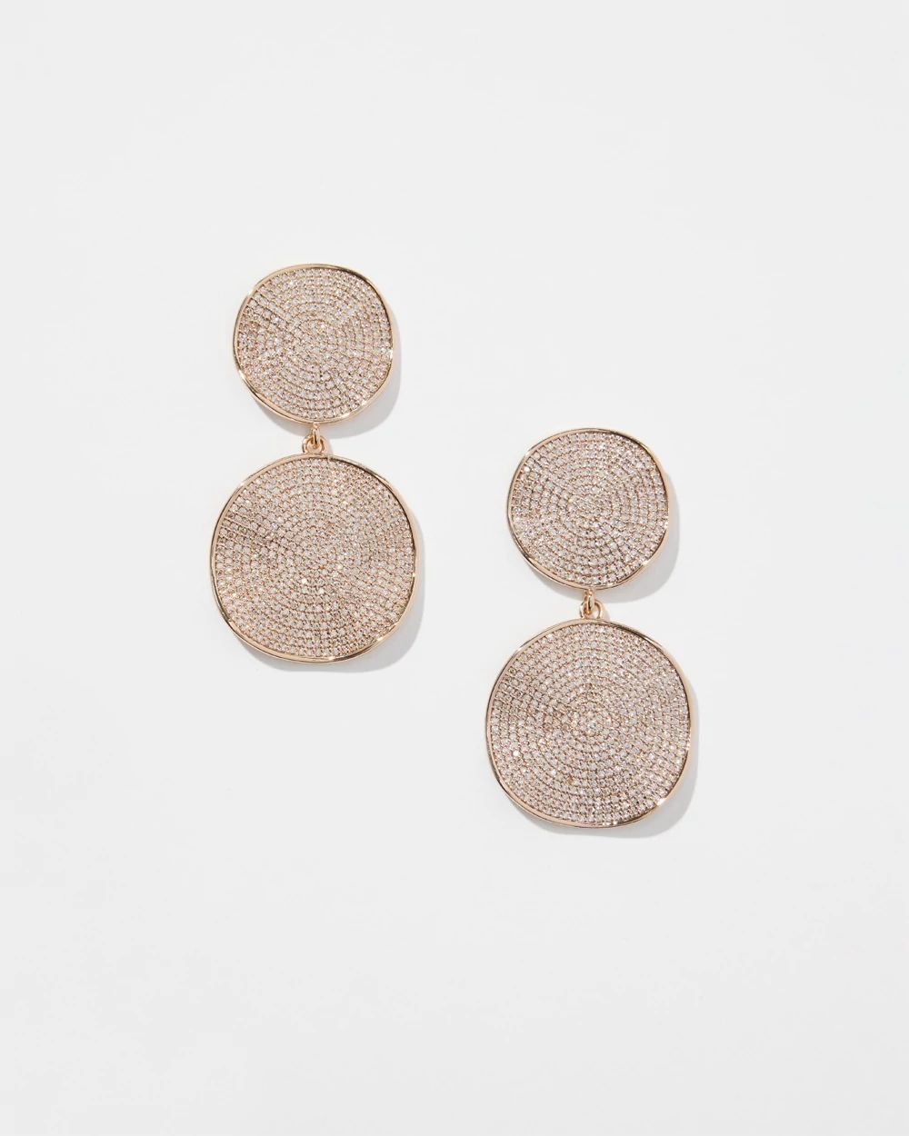 Gold Tone Pavé Drop Earrings