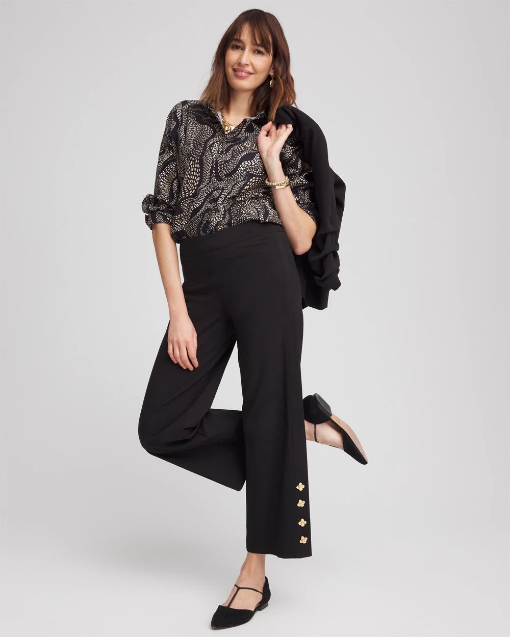No Iron™ Sateen Swirls Print Shirt