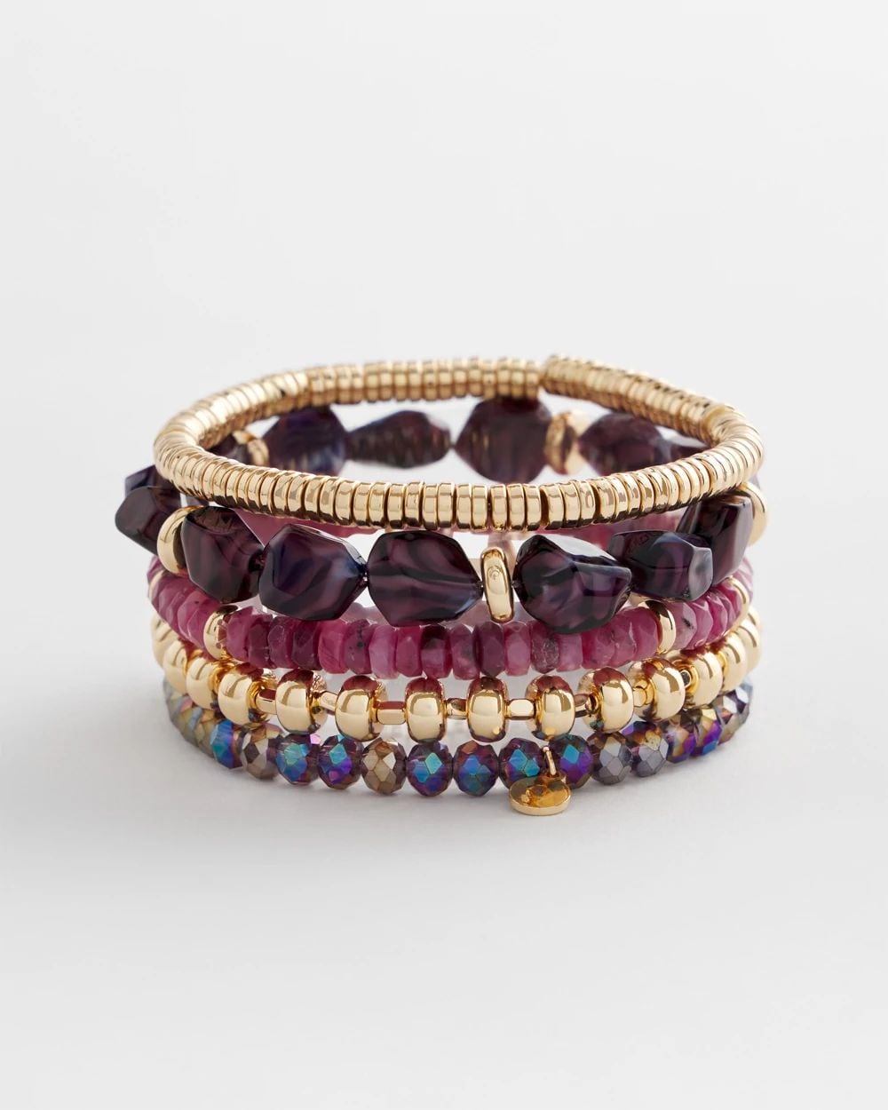 Purple Stretch Set of Five Bracelets