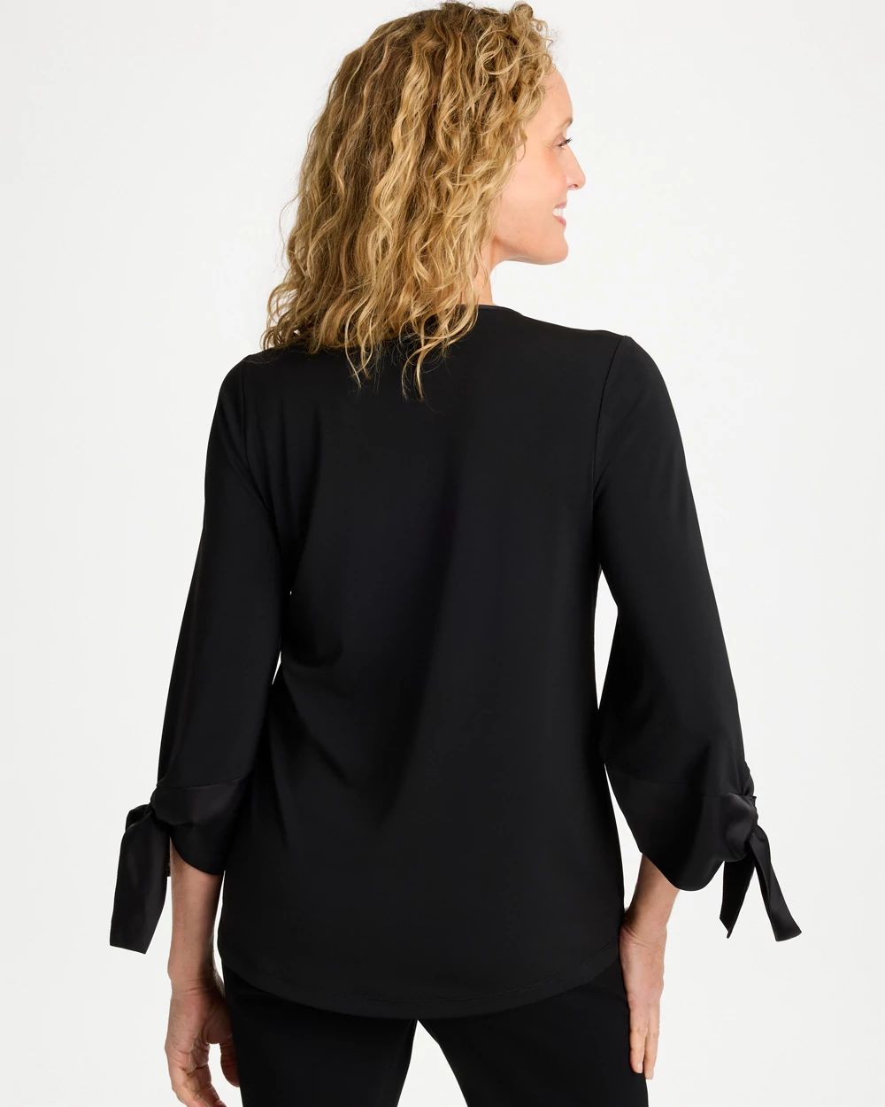 Satin Tie-Sleeve Top click to view larger image.