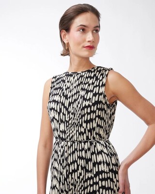Black Label Two Tone Peplum Crinkle Dress