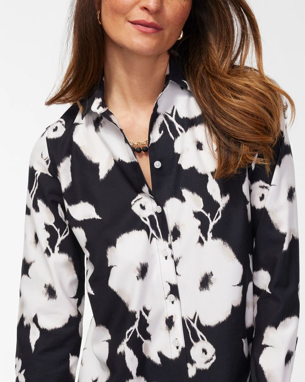No Iron Stretch Floral Tunic
