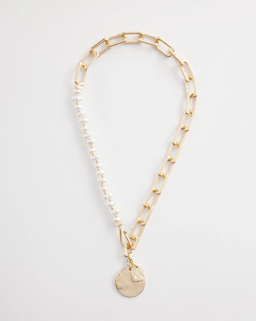 Gold Tone & Pearl Collar Necklace