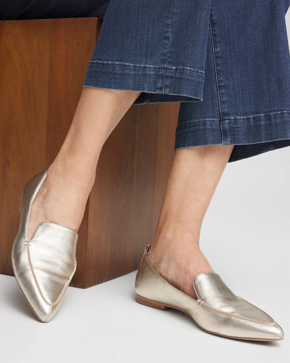 Gold Metallic Leather Loafer | Chico's