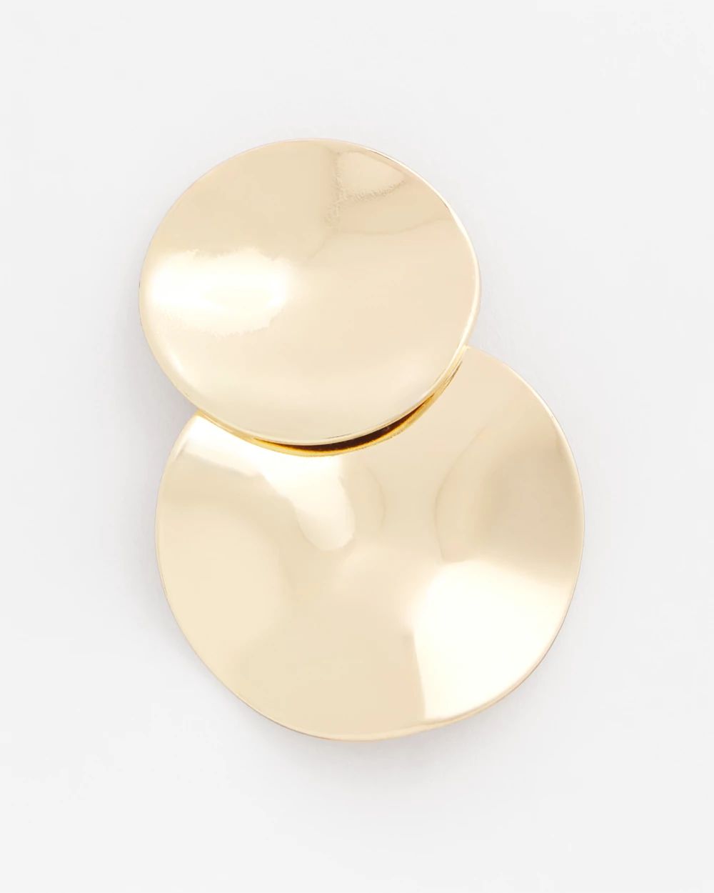 No Droop ™ Gold Tone Disc Drop Earrings