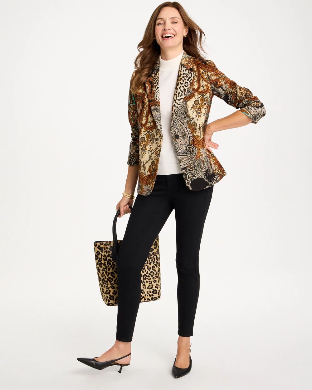 Artisanal Print Ponte Blazer click to view larger image.