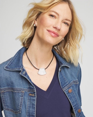 Silver Glitz Pendant Necklace click to view larger image.