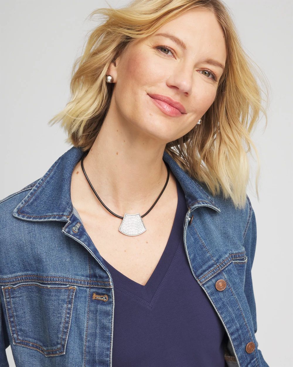 Silver Glitz Pendant Necklace click to view larger image.