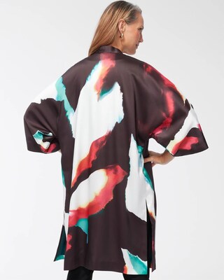Abstract Print Long Kimono