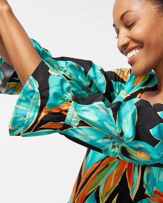 Floral Flutter Sleeve Top