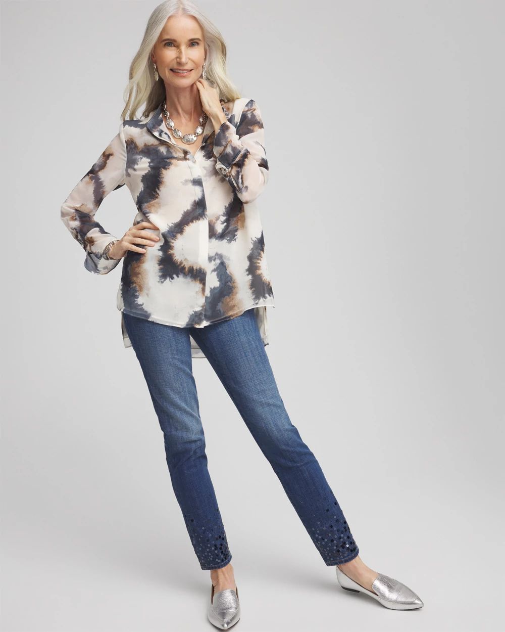 Tie-dye High-low Tunic