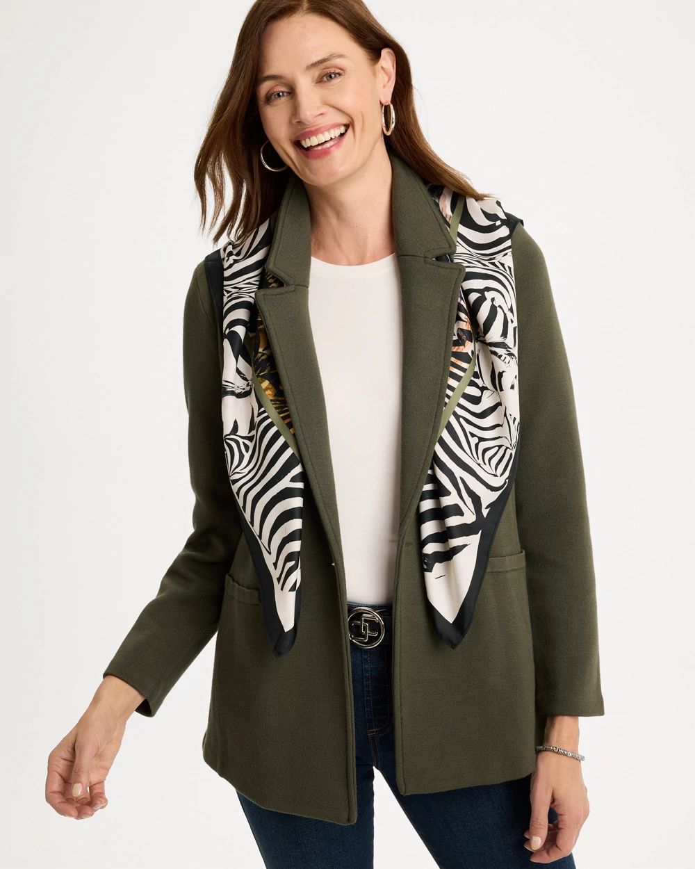 Artisanal Animal Print Square Scarf click to view larger image.