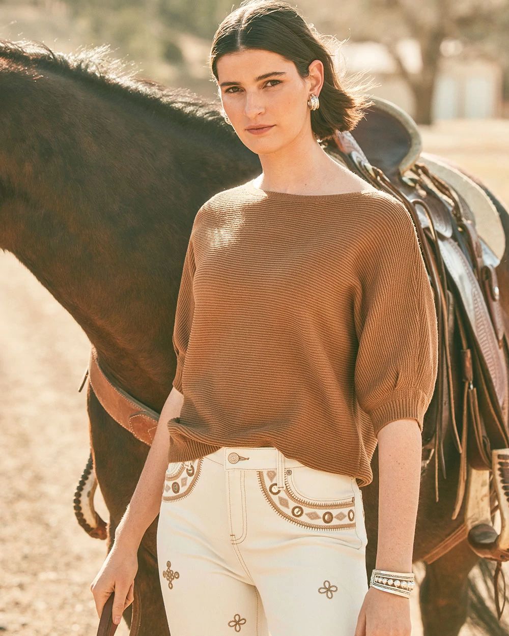 Ribbed Combed Cotton Sweater
