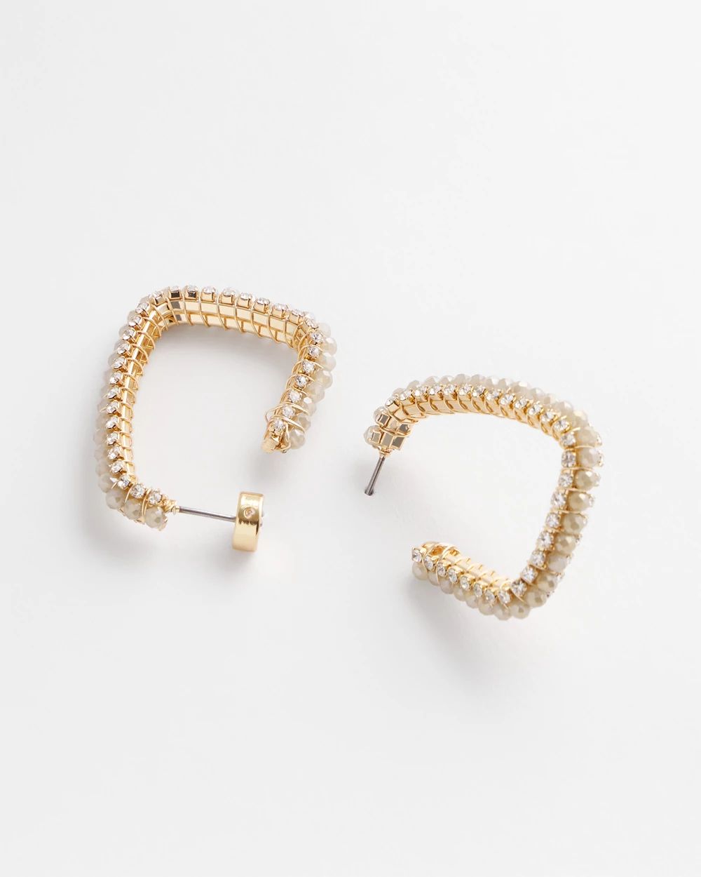 No Droop™ Gold Tone Square Hoop Earrings