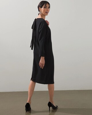 Tie-Back Crepe Midi Dress