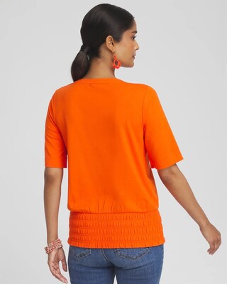 Touch of Cool™ Smocked Waist Tee click to view larger image.