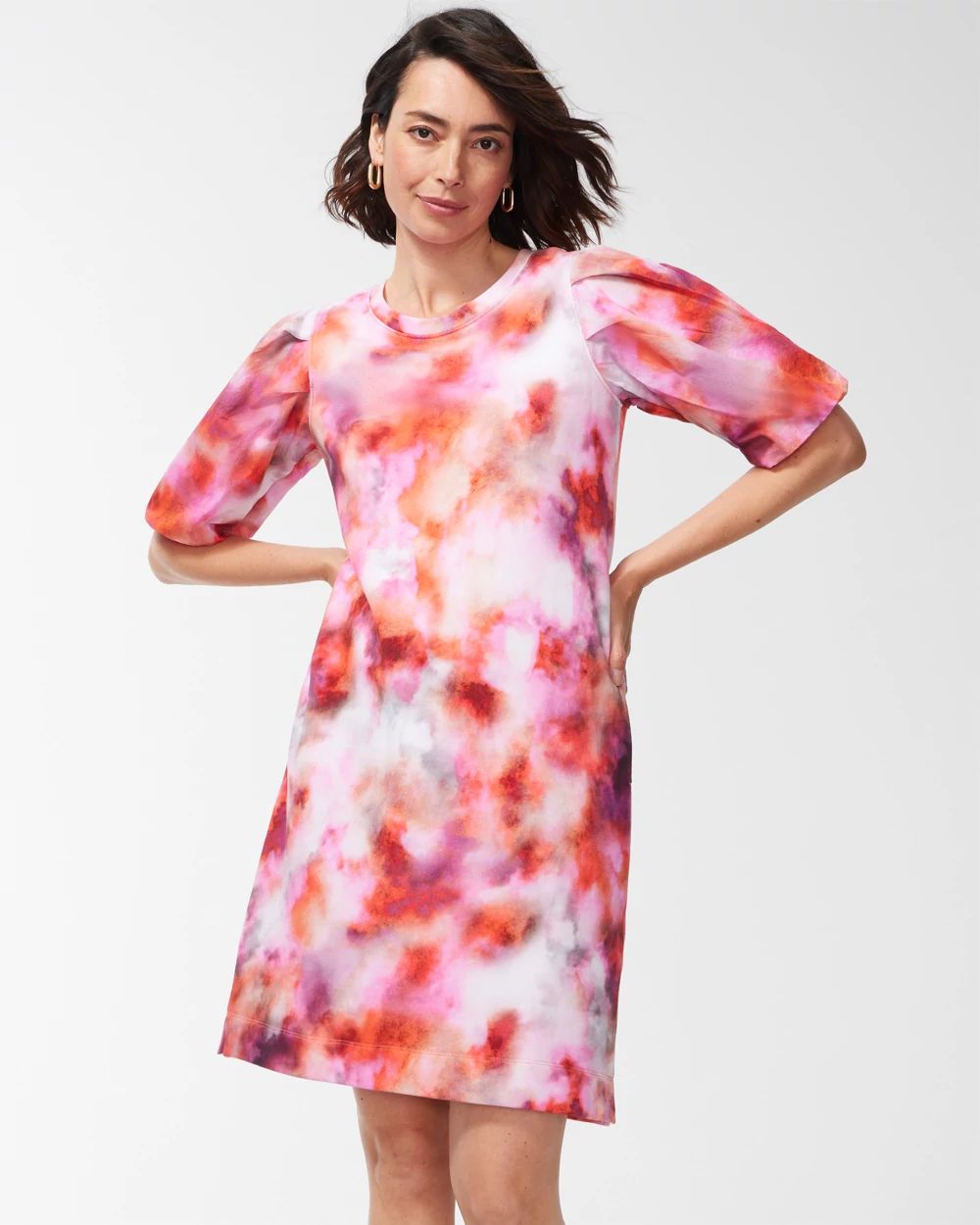 Zenergy French Terry Tie Dye Blouson Dress