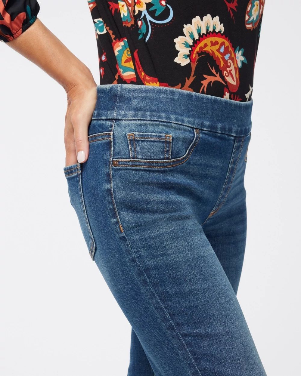 Denim Slim Pull-On Boot-Cut Jeggings click to view larger image.