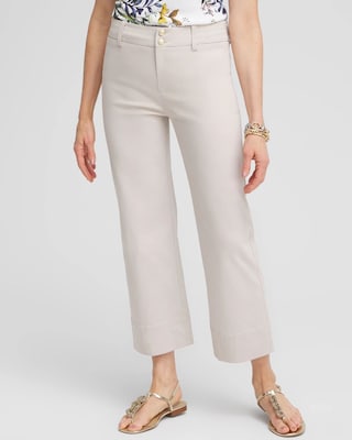Trapunto Straight Leg Cropped Pants