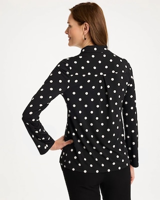 Polka-Dot Tie-Neck Tunic click to view larger image.