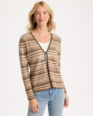 Ombre Sequin Open Cardigan