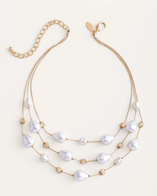 Faux-Pearl Illusion Necklace