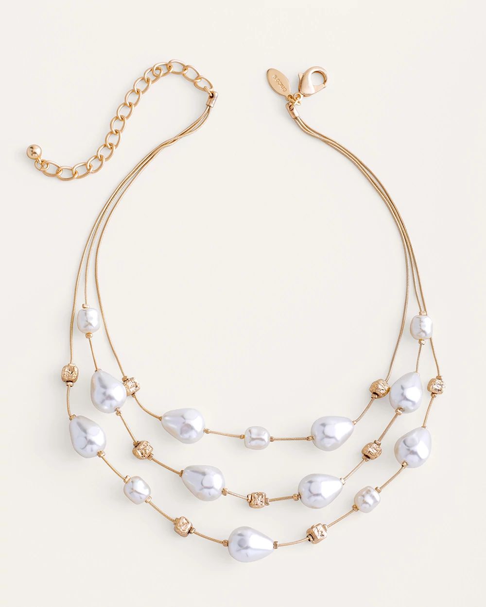 Faux-Pearl Illusion Necklace
