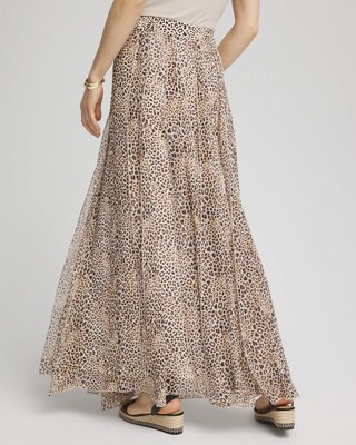 Animal Print Georgette Maxi Skirt click to view larger image.