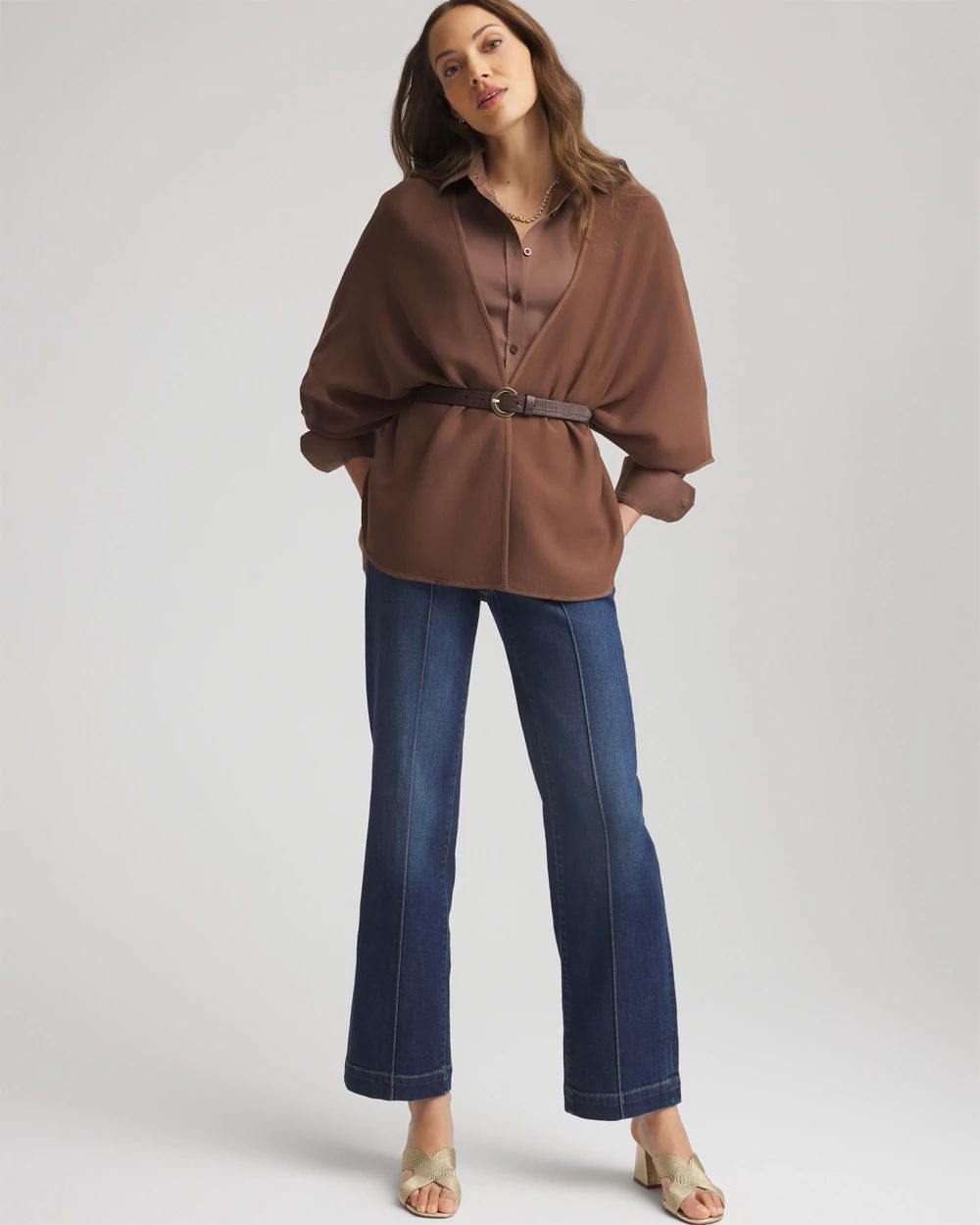 Crepe Open-Front Topper