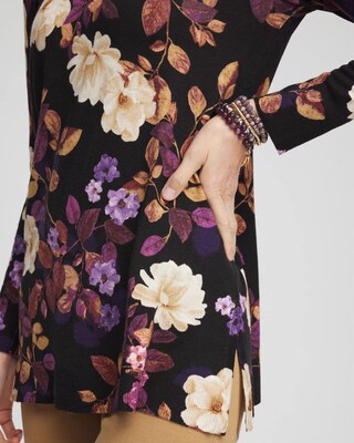 Fall Floral Crew Neck Sweater Tunic click to view larger image.