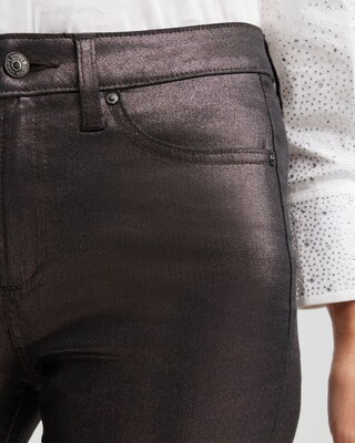 High Rise Coated Straight Jeans