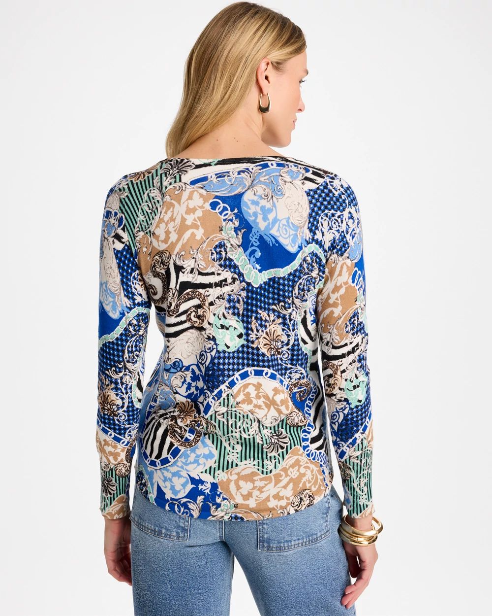 Ella Status Print Long-Sleeve Pullover click to view larger image.